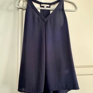 Banana Republic Navy Blue Sleeveless V-Neck Racerbank Tank